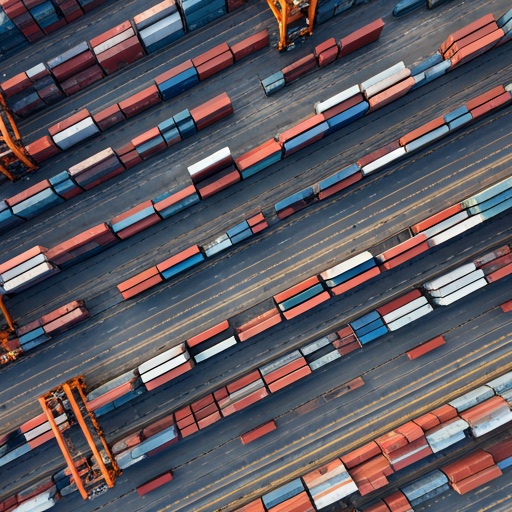 Shipping containers at port